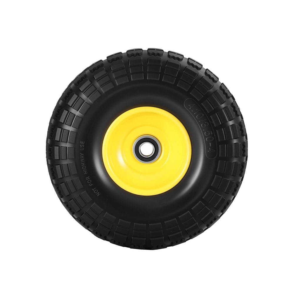 Gardeon Home & Garden > Garden Tools > Spreaders & Wheelbarrows Gardeon 2pcs, 4.10/3.50-4 Tire And Wheel Flat Free, 26cm Solid Rubber Tires with 5/8 Axle Bore Hole And Double Sealed Bearings, Perfect for Wheelbarrow, Garden Cart, Wagon, Dolly