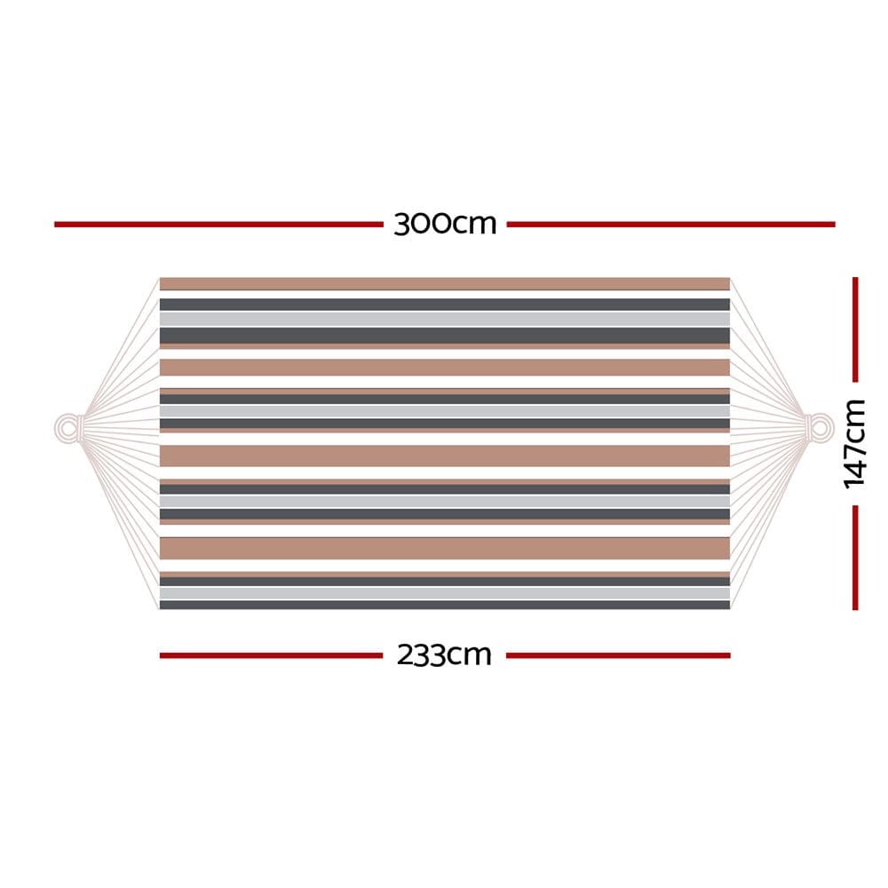 Gardeon Home & Garden > Hammocks > Hammocks & Accessories Gardeon Hammock Bed Outdoor Camping Hammocks Beige Grey
