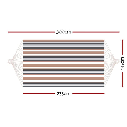 Gardeon Home & Garden > Hammocks > Hammocks & Accessories Gardeon Hammock Bed Outdoor Camping Hammocks Beige Grey
