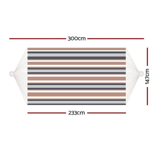 Gardeon Home & Garden > Hammocks > Hammocks & Accessories Gardeon Hammock Bed Outdoor Camping Hammocks Beige Grey