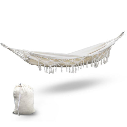 Gardeon Home & Garden > Hammocks > Hammocks & Accessories Gardeon Hammock Bed Rope Tassel Outdoor Hammocks Chair Camping