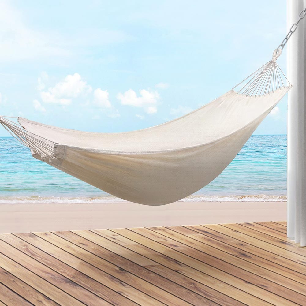 Gardeon Home & Garden > Hammocks > Hammocks & Accessories Gardeon Hammock Bed w/ Travel Bag Outdoor Lounge Chair Cream