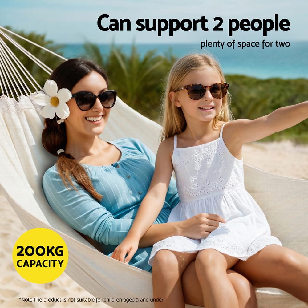 Gardeon Home & Garden > Hammocks > Hammocks & Accessories Gardeon Hammock Bed w/ Travel Bag Outdoor Lounge Chair Cream