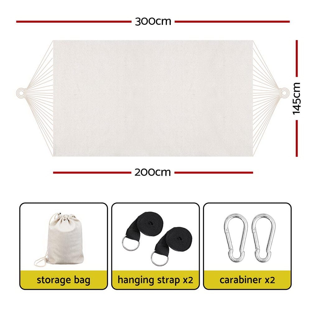 Gardeon Home & Garden > Hammocks > Hammocks & Accessories Gardeon Hammock Bed w/ Travel Bag Outdoor Lounge Chair Cream