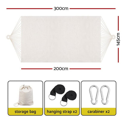 Gardeon Home & Garden > Hammocks > Hammocks & Accessories Gardeon Hammock Bed w/ Travel Bag Outdoor Lounge Chair Cream