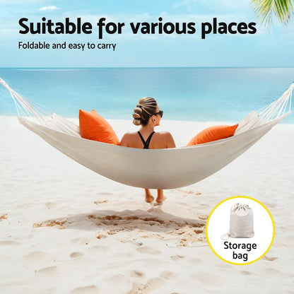 Gardeon Home & Garden > Hammocks > Hammocks & Accessories Gardeon Hammock Bed w/ Travel Bag Outdoor Lounge Chair Cream