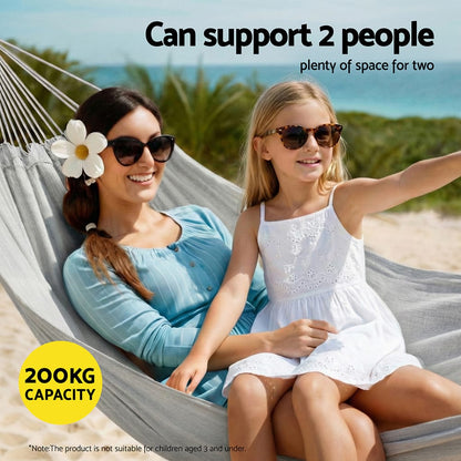 Gardeon Home & Garden > Hammocks > Hammocks & Accessories Gardeon Hammock Bed w/ Travel Bag Outdoor Lounge Chair Grey