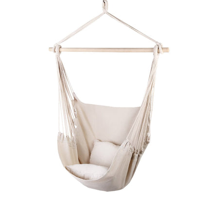 Gardeon Home & Garden > Hammocks > Hammocks & Accessories Gardeon Hammock Chair Outdoor Camping Hanging Hammocks Cushion Pillow Cream