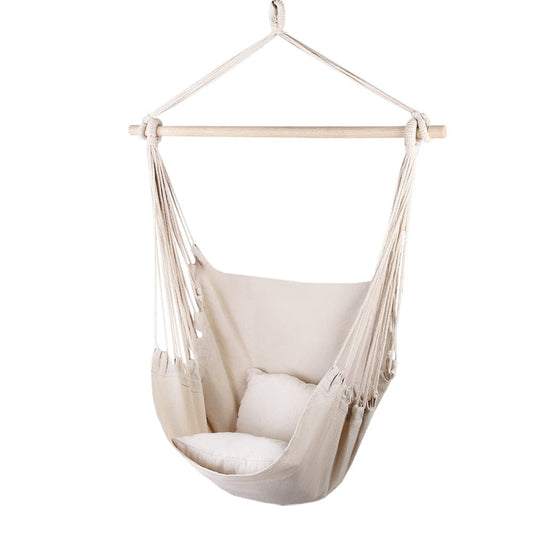 Gardeon Home & Garden > Hammocks > Hammocks & Accessories Gardeon Hammock Chair Outdoor Camping Hanging Hammocks Cushion Pillow Cream