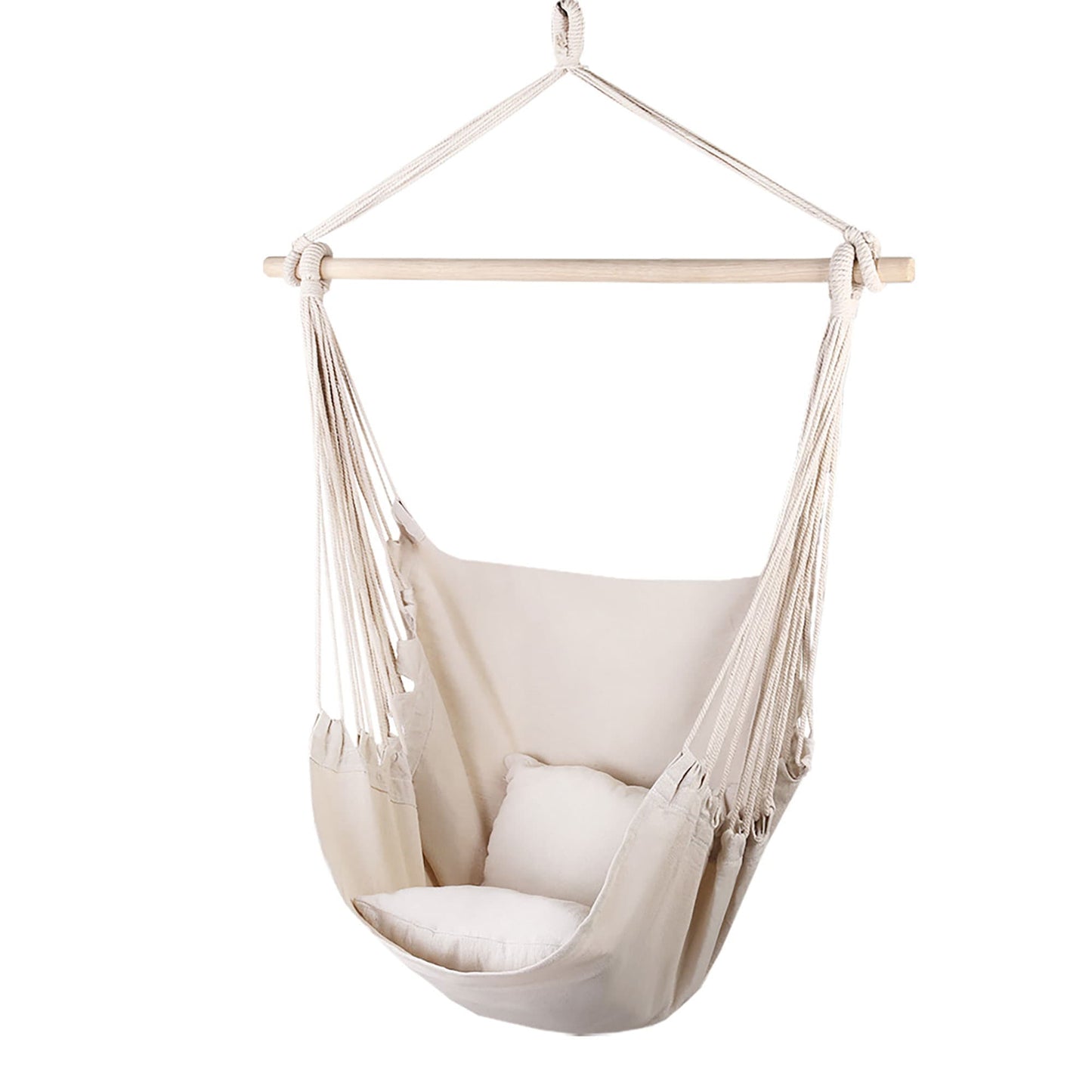 Gardeon Home & Garden > Hammocks > Hammocks & Accessories Gardeon Hammock Chair Outdoor Camping Hanging Hammocks Cushion Pillow Cream