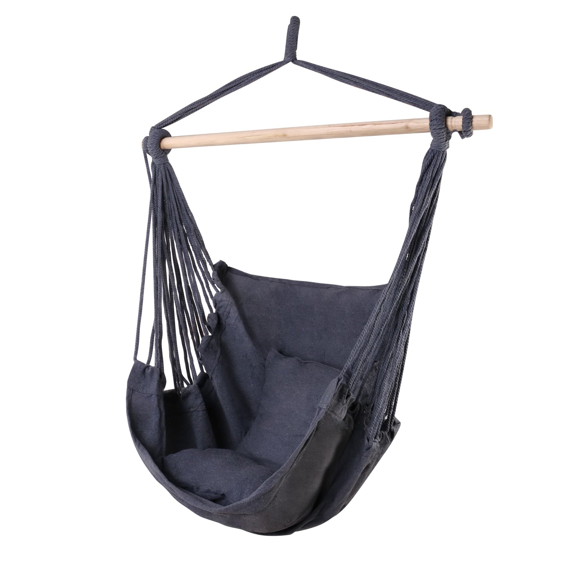 Gardeon Home & Garden > Hammocks > Hammocks & Accessories Gardeon Hammock Chair Outdoor Camping Hanging Hammocks Cushion Pillow Grey