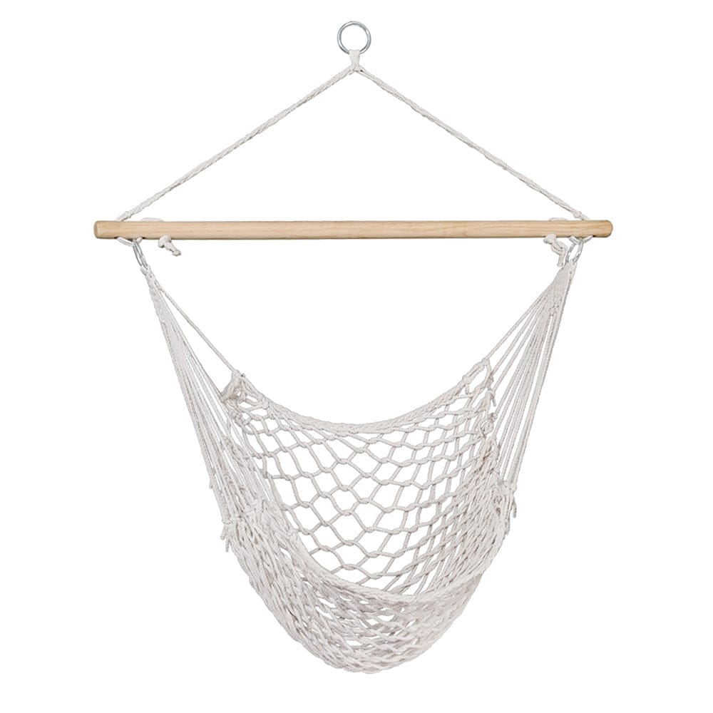Gardeon Home & Garden > Hammocks > Hammocks & Accessories Gardeon Hammock Chair Outdoor Hanging Camping Mesh Indoor Cream