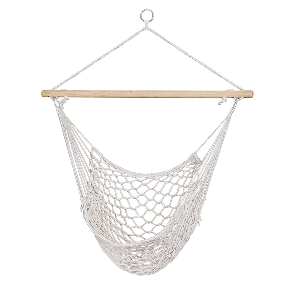 Gardeon Home & Garden > Hammocks > Hammocks & Accessories Gardeon Hammock Chair Outdoor Hanging Camping Mesh Indoor Cream