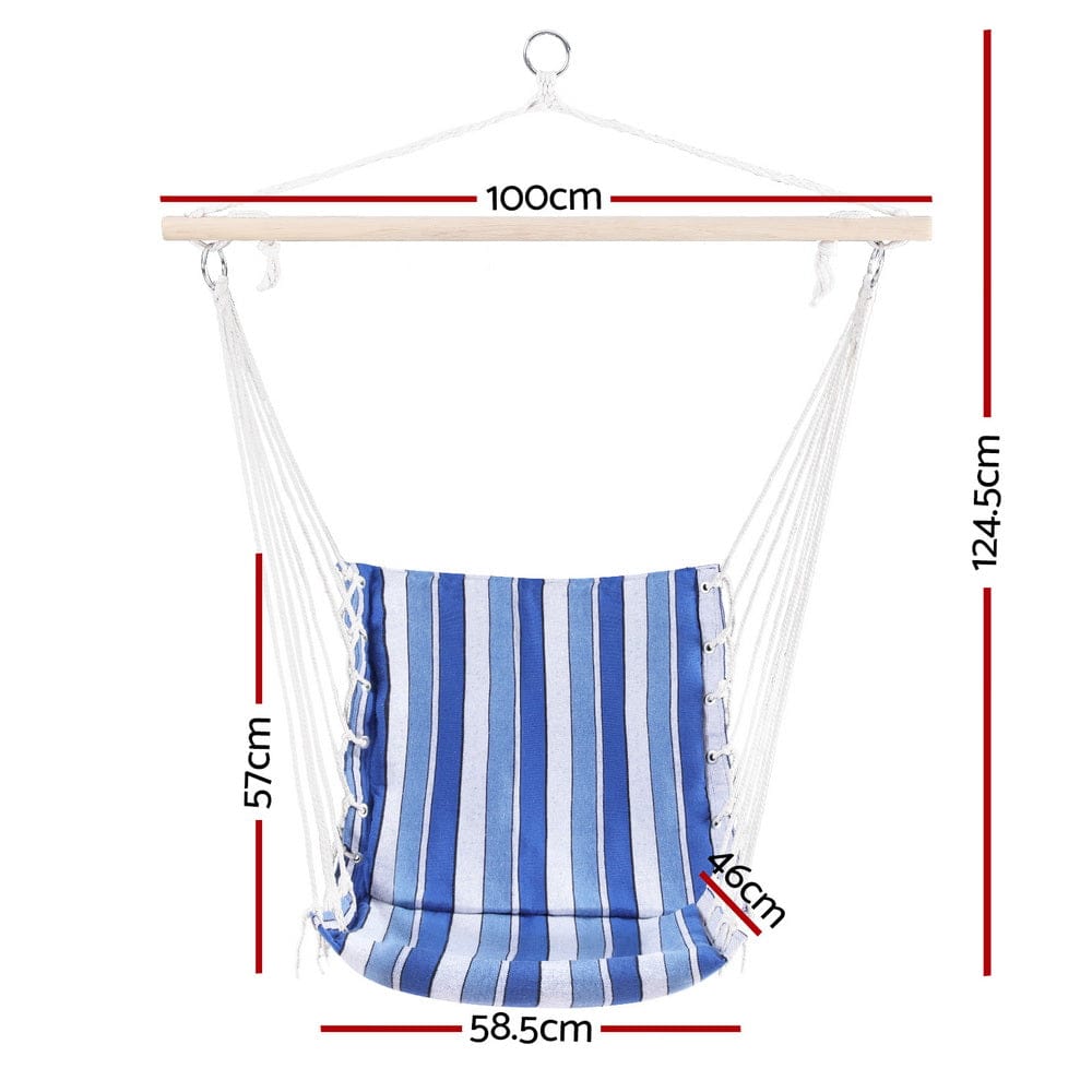 Gardeon Home & Garden > Hammocks > Hammocks & Accessories Gardeon Hammock Chair Swing Camping Blue