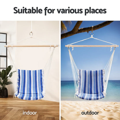 Gardeon Home & Garden > Hammocks > Hammocks & Accessories Gardeon Hammock Chair Swing Camping Blue