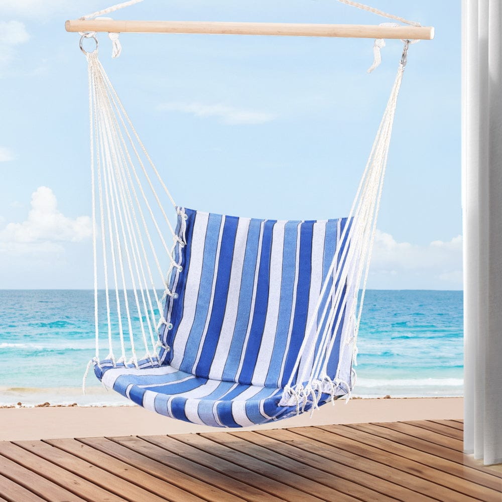Gardeon Home & Garden > Hammocks > Hammocks & Accessories Gardeon Hammock Chair Swing Camping Blue