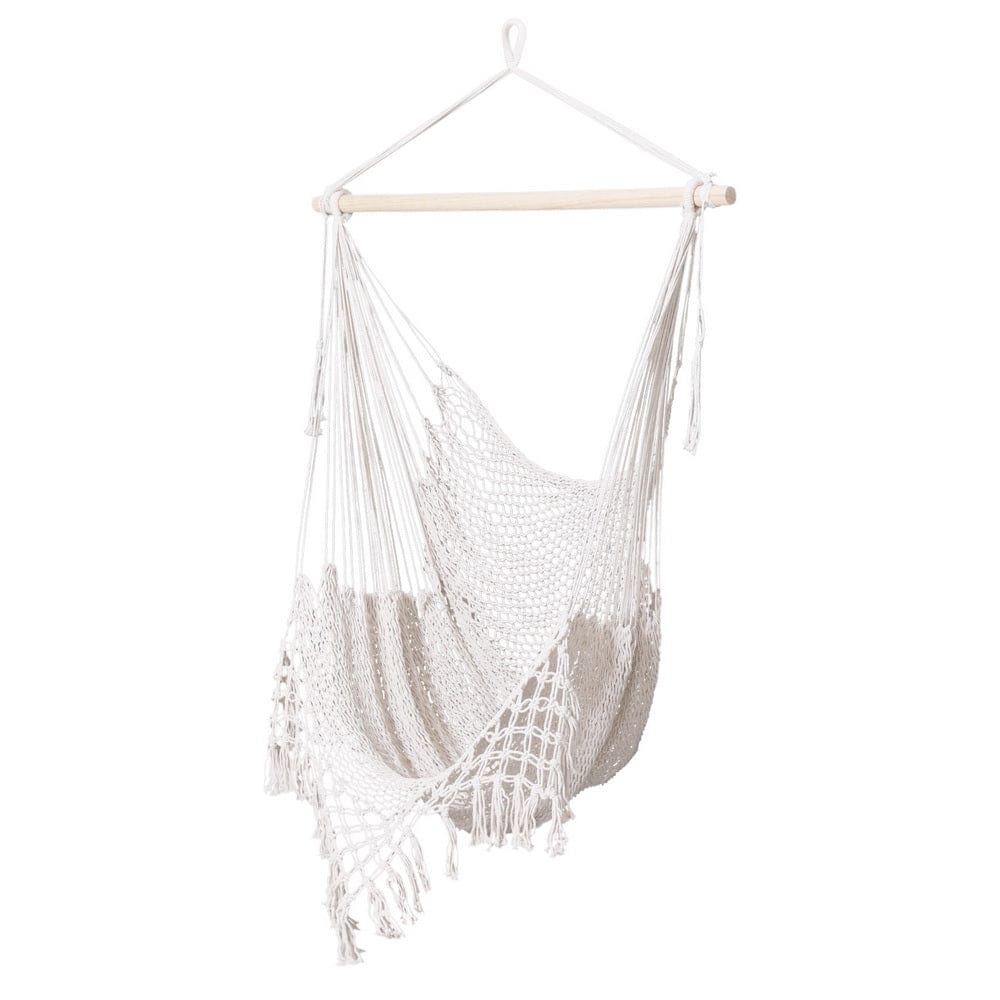 Gardeon Home & Garden > Hammocks > Hammocks & Accessories Gardeon Hammock Chair Swing Camping Mesh Cream