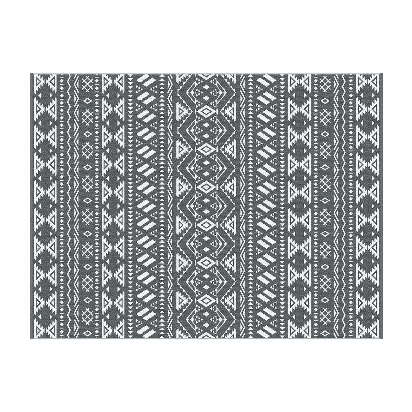 Gardeon Home & Garden > Rugs > Outdoor Rugs Gardeon Outdoor Rugs 274x366cm Large Carpet Reversible Area Mat PP Dual-Sided Patio Rug Bohemian