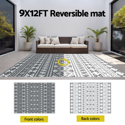 Gardeon Home & Garden > Rugs > Outdoor Rugs Gardeon Outdoor Rugs 274x366cm Large Carpet Reversible Area Mat PP Dual-Sided Patio Rug Bohemian