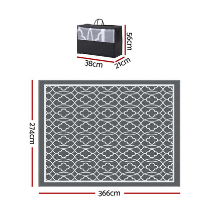 Gardeon Home & Garden > Rugs > Outdoor Rugs Gardeon Outdoor Rugs 274x366cm Large Carpet Reversible Area Mat PP Dual-Sided Patio Rug