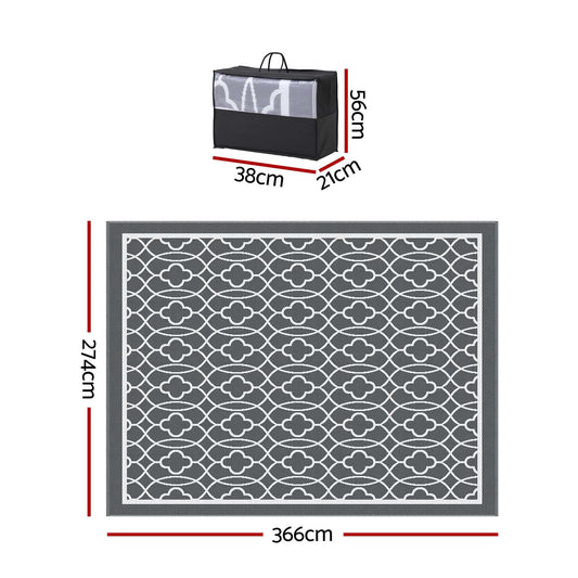 Gardeon Home & Garden > Rugs > Outdoor Rugs Gardeon Outdoor Rugs 274x366cm Large Carpet Reversible Area Mat PP Dual-Sided Patio Rug