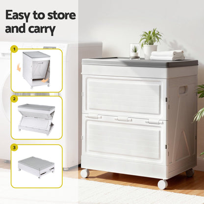 Gardeon Home & Garden > Storage > Storage Boxes Gardeon 159L Outdoor Storage Box Stackable Cupboard Camping Organizer Wheels