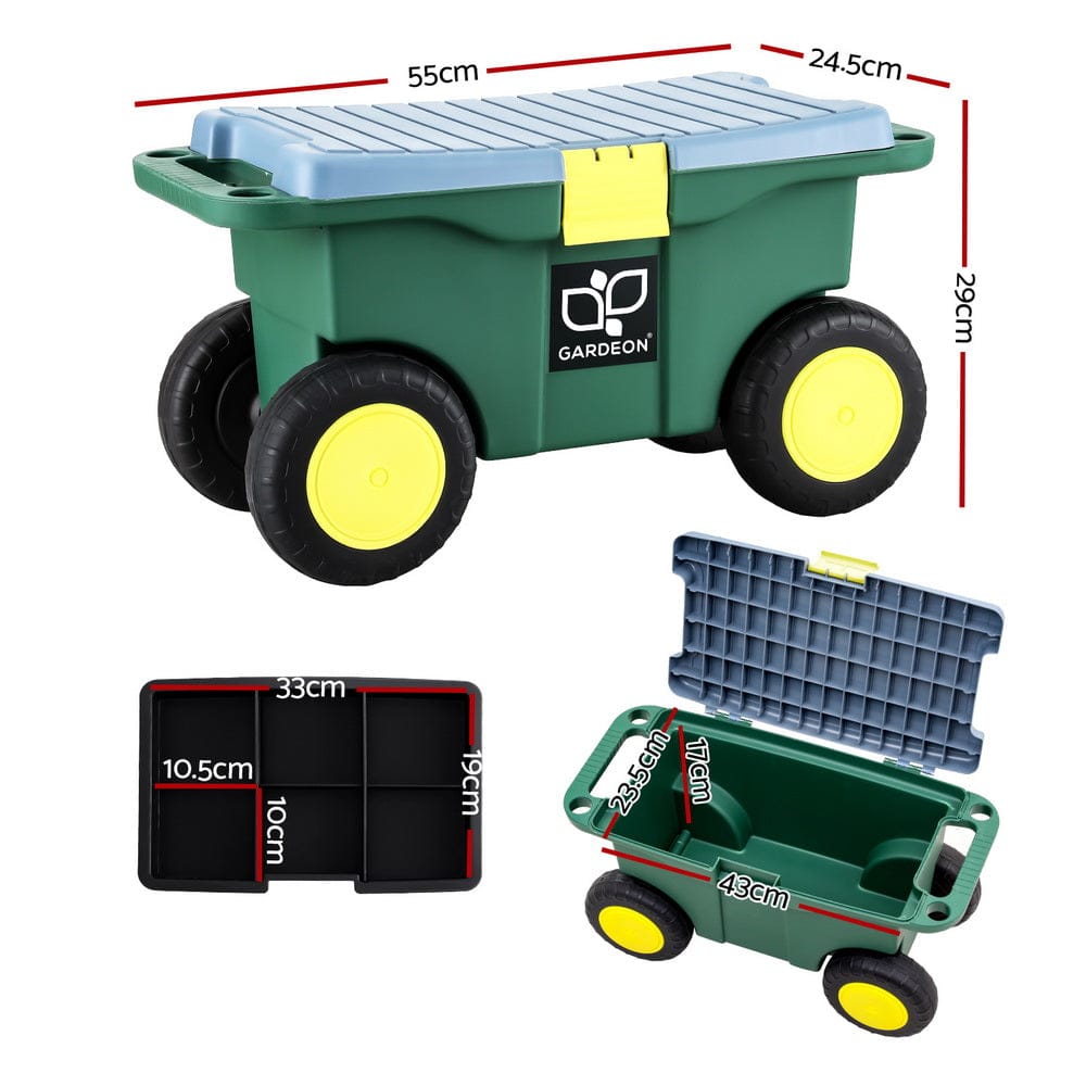 Gardeon Home & Garden > Storage > Storage Boxes Gardeon Garen Tool Storage Cart 3-In-1 Green