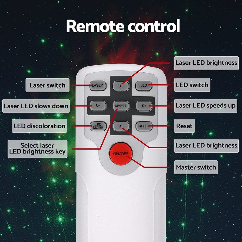 Gardeon Occasions > Party Lights > Coloured Lights Gardeon Projector Party Light LED Starry Sky Galaxy Laser Projection Night Lamp