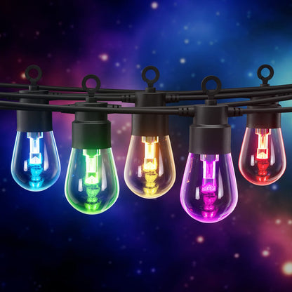 Gardeon Occasions > Party Lights > Coloured Lights Gardeon RGB Smart Festoon Lights Outdoor LED String Lights Waterproof WiFi APP