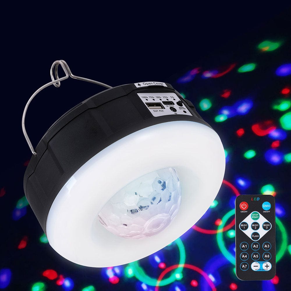 Gardeon Outdoor Recreation > Camping > Camping Lights & Lanterns Gardeon Solar Party Light Projector LED RGB Portable Camping Lamp Rechargeable