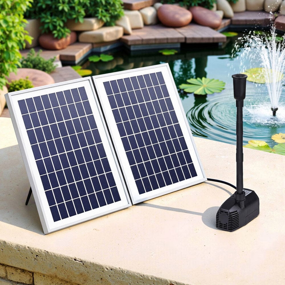 Gardeon Tools > Pumps > Pool Pumps Gardeon Solar Pond Pump Submersible Water Fountain Kit with 2 Panels 1600L/H