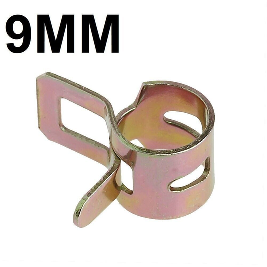 Generic 10x 9mm Spring Clip Fuel Line Hose Water Pipe Air Tube Clamps Fastener