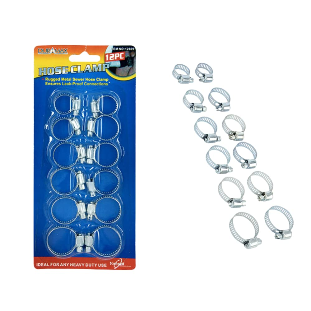 Generic 12pcs Hose Clamps Set 6 Sizes Pipe Car Hose Clamps Adjustable Spring 18-27mm