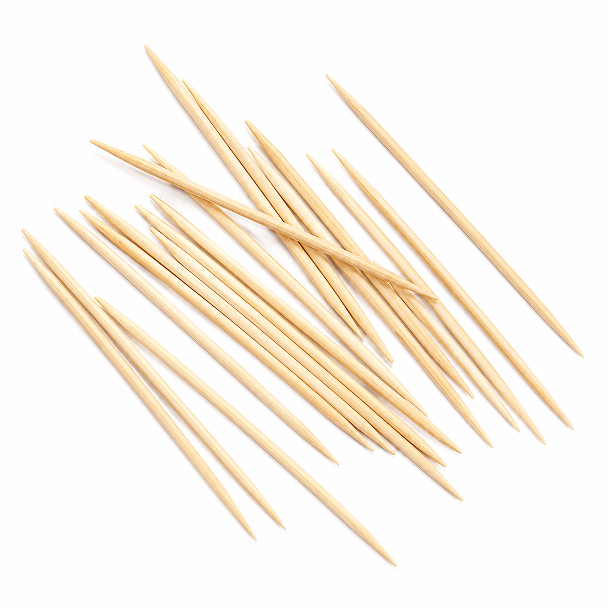 Generic 150pcs Two Heads Wood Stick Wooden Bamboo Toothpick Party Cocktail Food Picks