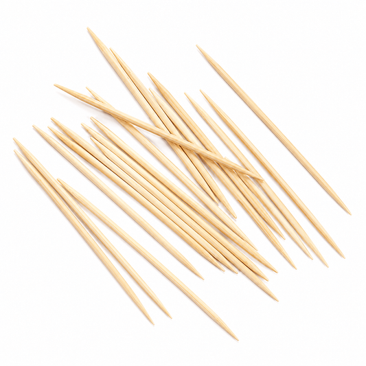 Generic 150pcs Two Heads Wood Stick Wooden Bamboo Toothpick Party Cocktail Food Picks