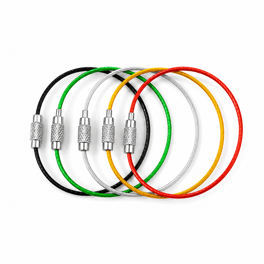 Generic 15pcs Stainless Steel Wire Rope Keychain KeyRing Cable For Outdoor Hiking Sports
