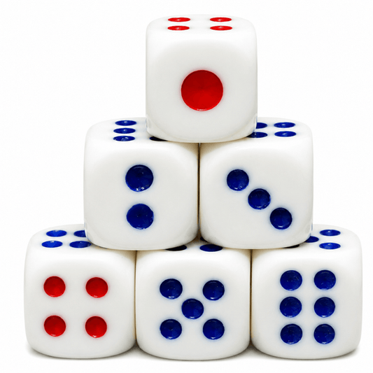 Generic 20Pcs Portable Plastic Opaque Six Sided Spot Dice Game Table Dice Bar Tool 10mm