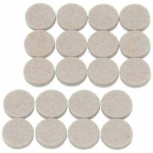 Generic 20x Floor Protector with Self Adhesive Round Felt Pads Stoppers Chairs 19mm