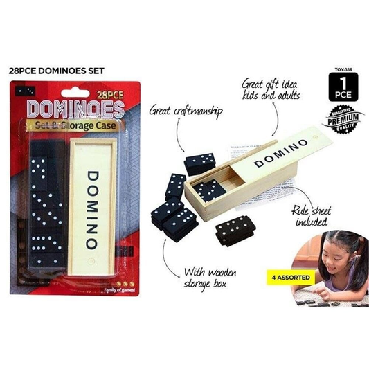 Generic 28pcs/set Wooden Dominoes Traditional Board Cards Chips Game Toy Children Gifts