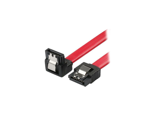 Generic 2x Sata Data Cable For PC HDD DVD Rom Hard Drive SSD 6Gbps Red Right Angle