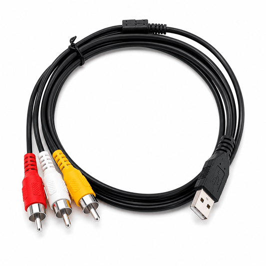 Generic Adapter Cable 1.7m USB Type A Male to 3 RCA AV Audio Video LCD TV Adapter Lead Cable Converter