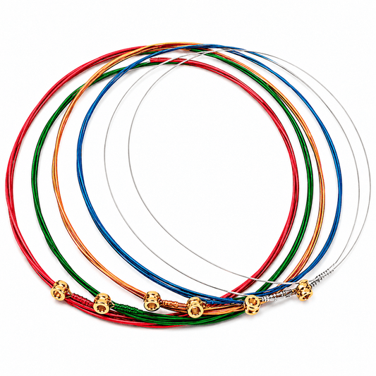 Generic Audio & Video > Musical Instrument & Accessories > Guitars Set of 6 Rainbow Color Acoustic Guitar Strings