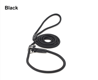 Generic Black Pet Dog Leash Correction Rope Nylon Adjustable Slip Training Lead Puppy Black