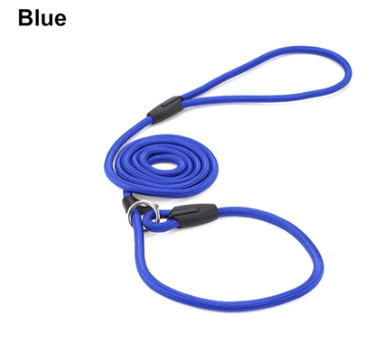 Generic Blue Pet Dog Leash Correction Rope Nylon Adjustable Slip Training Lead Puppy Black