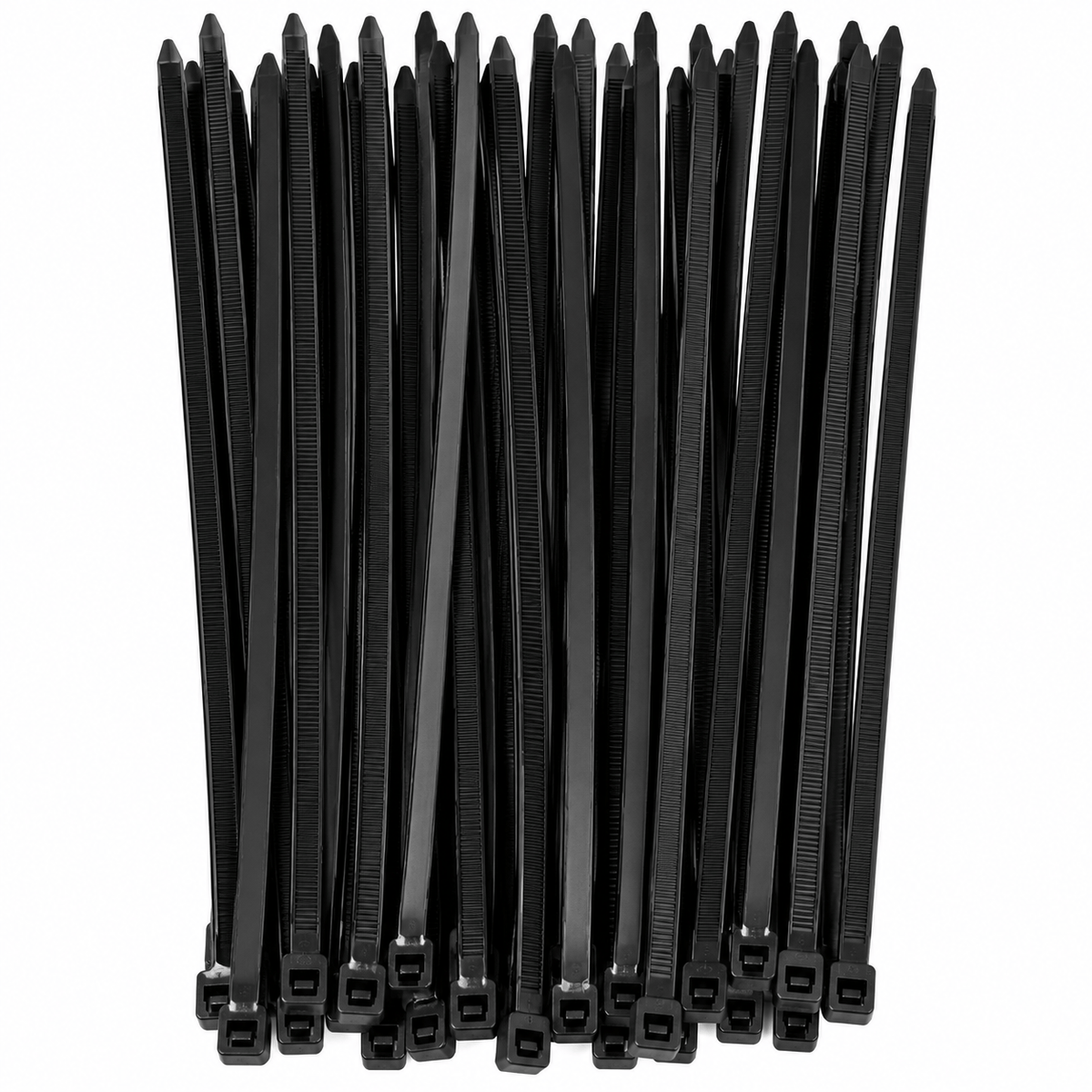Generic Cable ties 20cm 50Pcs / Black Heavy Duty Cable Ties Zip Ties Plastic UV Stabilized Bulk Black White