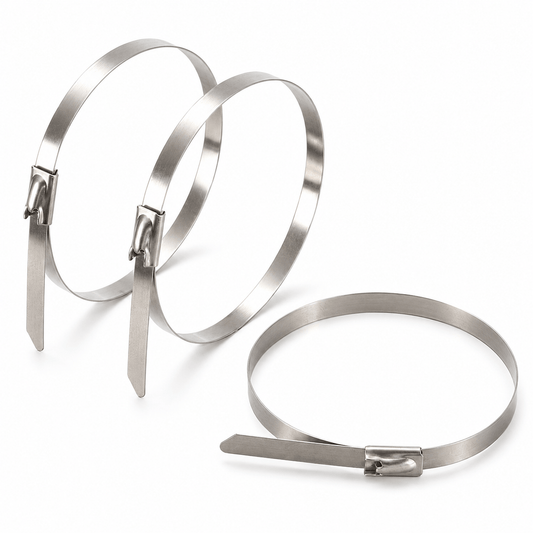 Generic Cable ties 5 PCS Stainless Steel Metal Cable Zip Ties Strap Locking Exhaust Pipe Header