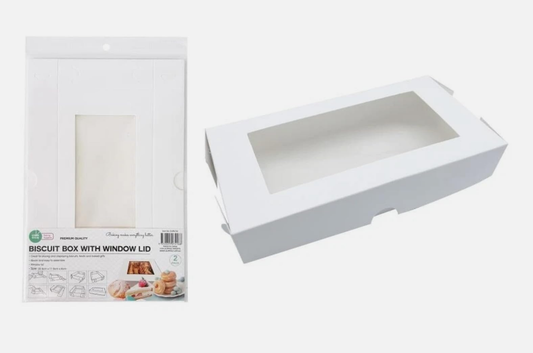 Generic Cake Boxes Window Biscuit Box Clear Lid 22.5x11.5x4CM Gift Cookie Box Party