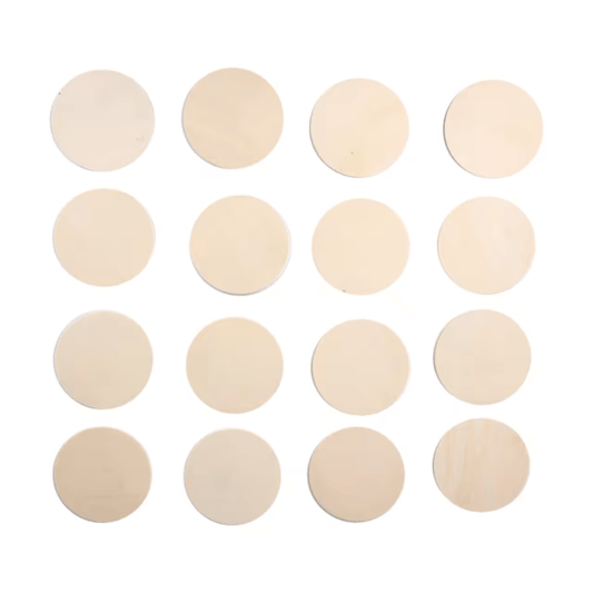 Generic Coasters 16x Plywood Style Coasters Round Holder Cup Drink Table Glass Coffee Arts Craft