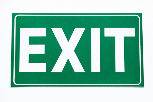 Generic Decal Exit Sign Sticker Emergency Decal Office Warehouse Work Door Vinyl