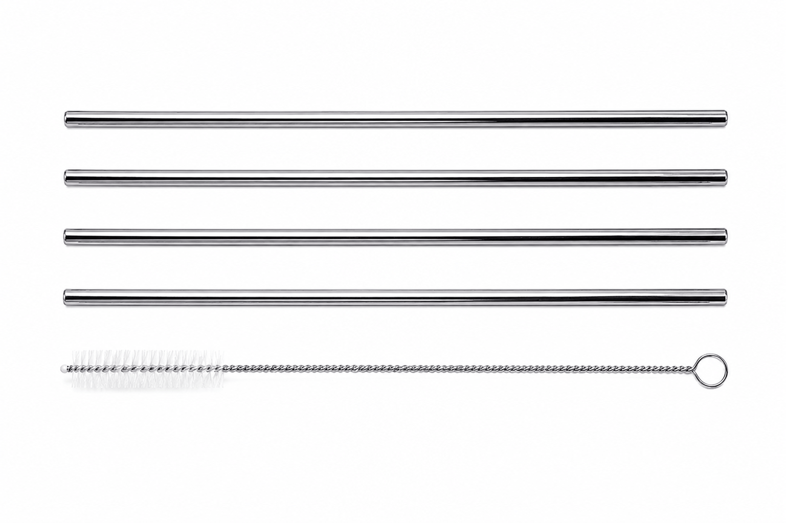 Generic Drinking straw 10pc Stainless Steel Metal Drinking Straw Straight Bend Reusable Washable Brush